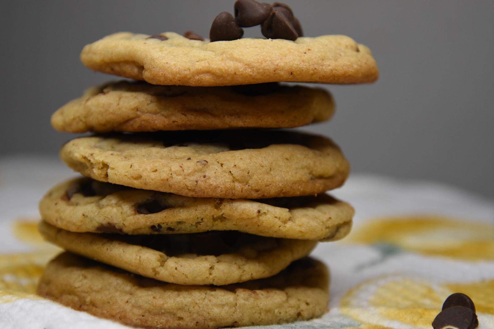 Stack of chocolate chip cookies
