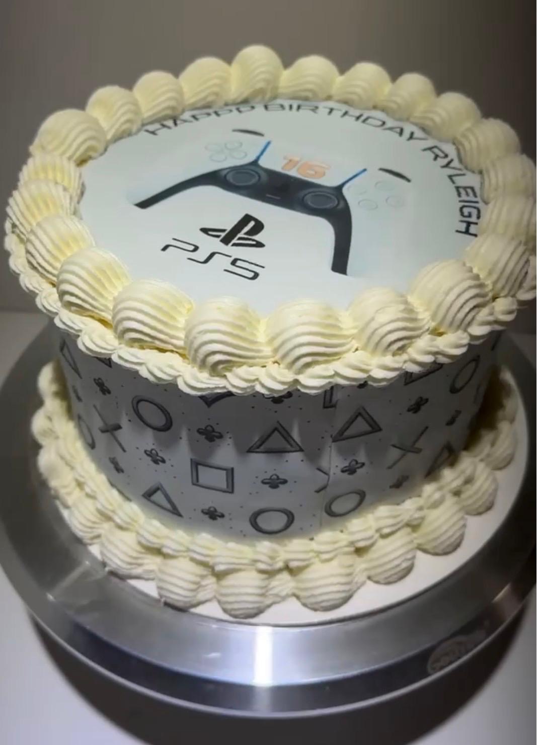 PlayStation themed birthday cake